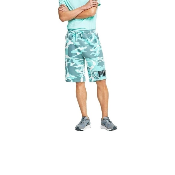 PUMA Men's Splash Regular-Fit Abstract-Print 10" Fleece Shorts, short - Picture 4 of 12